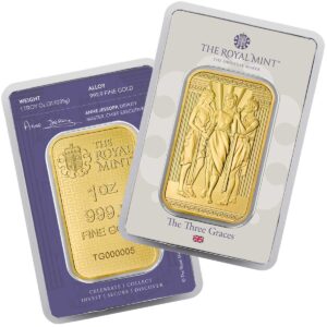 1 oz Great Britain The Great Engravers Collection Three Graces Gold Bar (New/ Assay) 1 oz Great Britain The Great Engravers Collection Three Graces Gold Bar (New/ Assay)