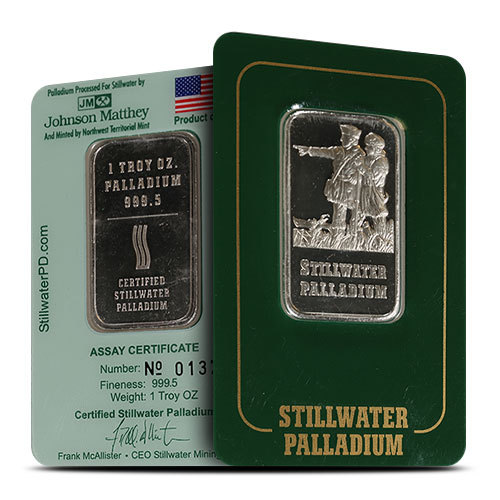 1 oz Johnson Matthey Stillwater Palladium Bar (Secondary Market) 1 oz Johnson Matthey Stillwater Palladium Bar (Secondary Market)