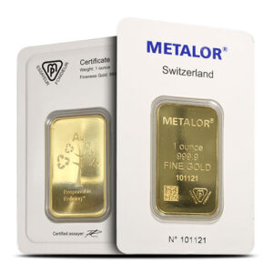 1 oz Metalor Gold Bar For Sale (New w/ Assay) 1 oz Metalor Gold Bar For Sale (New w/ Assay)