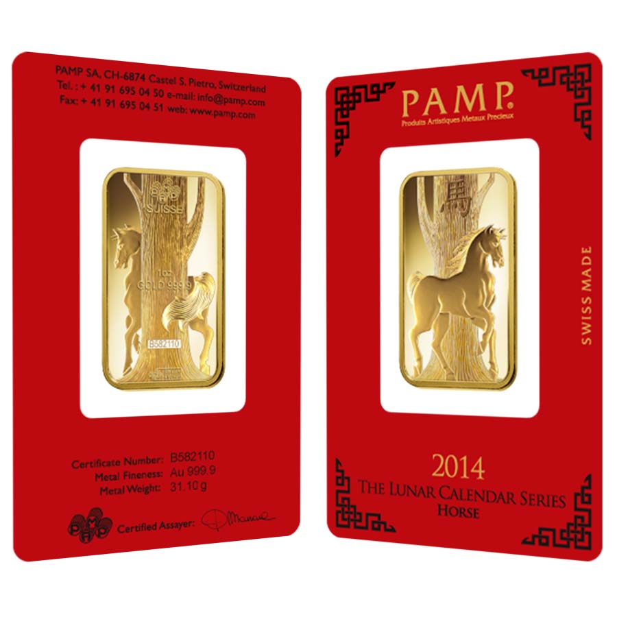 1 oz NTR Lunar Horse Gold Bar For Sale (New w/ Assay) 1 oz NTR Lunar Horse Gold Bar For Sale (New w/ Assay)