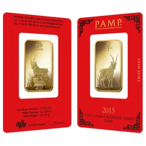 1 oz PAMP Suisse Lunar Goat Gold Bar (New w/ Assay) 1 oz PAMP Suisse Lunar Goat Gold Bar (New w/ Assay)
