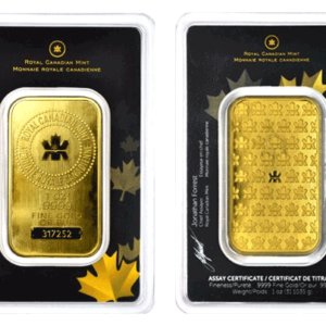 1 oz RCM Royal Canadian Mint Gold Bar (New w/ Assay) 1 oz RCM Royal Canadian Mint Gold Bar (New w/ Assay)
