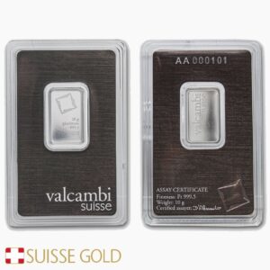 10 Gram Valcambi Platinum Bar For Sale (New w/ Assay)