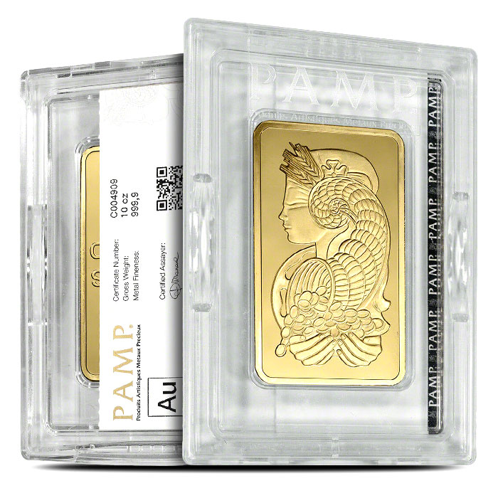 10 oz PAMP Suisse Fortuna Veriscan Gold Bar (New w/ Assay) 10 oz PAMP Suisse Fortuna Veriscan Gold Bar (New w/ Assay)