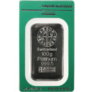 100 Gram Platinum Bar For Sale (Varied Condition)