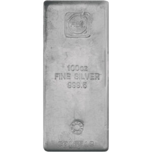 100 oz ABC Silver Bar For Sale (New)