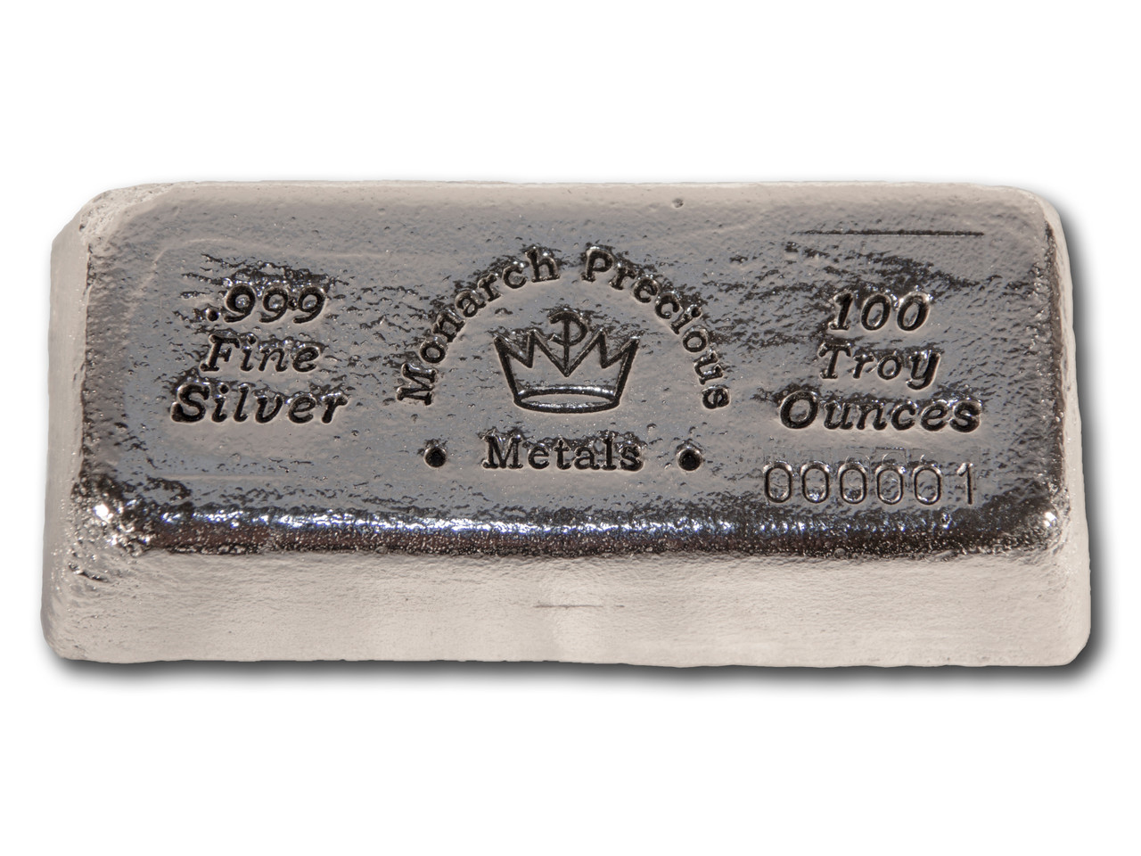 100 oz Monarch Hand Poured Stacker Silver Bar (New) 100 oz Monarch Hand Poured Stacker Silver Bar (New)