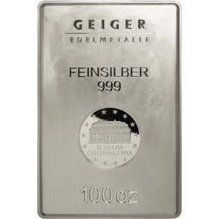 100 oz Geiger Security Line Silver Bar 100 oz Geiger Security Line Silver Bar