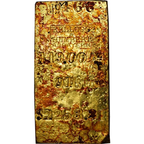 119 oz SS Central America Kellogg and Humbert Assayers Gold Bar 119 oz SS Central America Kellogg and Humbert Assayers Gold Bar