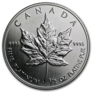 1/2 oz Canadian Platinum Maple Leaf Coin (Random Year) 1/2 oz Canadian Platinum Maple Leaf Coin (Random Year)