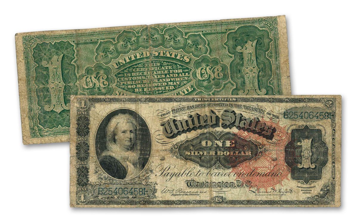 1886 $1 Silver Certificate Martha Washington Note (Fine+) 1886 $1 Silver Certificate Martha Washington Note (Fine+)