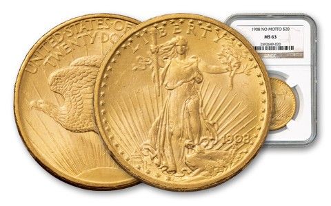 $20 Saint Gaudens Gold Double Eagle Coin “No Motto” AU $20 Saint Gaudens Gold Double Eagle Coin “No Motto” AU