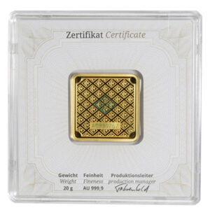 20 Gram Geiger Square Gold Bar For Sale (New w/ Assay)