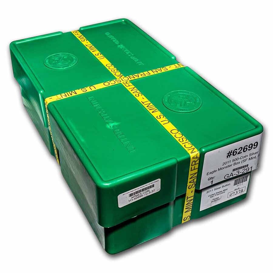 2011 (S) American Silver Eagle Monster Box (500 Coins, BU) 2011 (S) American Silver Eagle Monster Box (500 Coins, BU)
