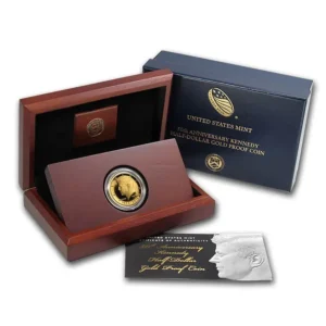 2014-W Proof 50th Anniversary Kennedy Gold Half Dollar (Box + CoA) 2014-W Proof 50th Anniversary Kennedy Gold Half Dollar (Box + CoA)
