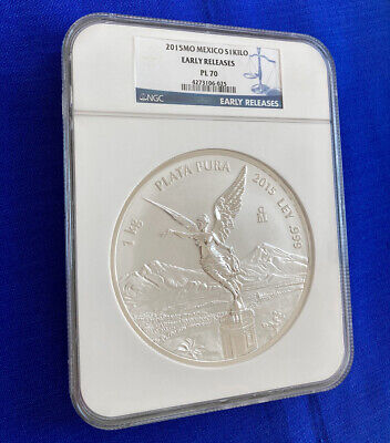 2015 1 Kilo Reverse Proof Mexican Silver Libertad Coin PCGS PL70
