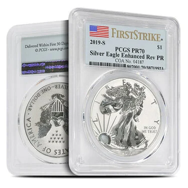 2019-S 1 oz American Silver Eagle Enhanced Reverse Proof Coin PCGS PR70 (Varied Label)