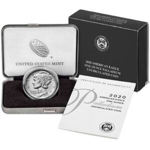 2020-W 1 oz Burnished American Palladium Eagle Coin (Box + CoA) 2020-W 1 oz Burnished American Palladium Eagle Coin (Box + CoA)
