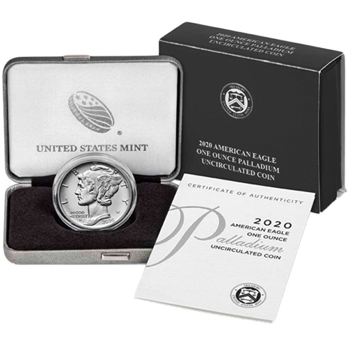 2020-W 1 oz Burnished American Palladium Eagle Coin (Box + CoA) 2020-W 1 oz Burnished American Palladium Eagle Coin (Box + CoA)