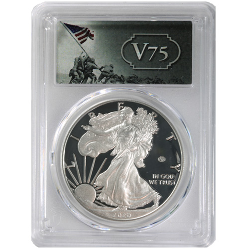 2020-W 1 oz V75 Privy Proof American Silver Eagle Coin PCGS PR70 FS 2020-W 1 oz V75 Privy Proof American Silver Eagle Coin PCGS PR70 FS