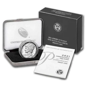 2021-W 1 oz Proof American Palladium Eagle Coin (Box + CoA) 2021-W 1 oz Proof American Palladium Eagle Coin (Box + CoA)