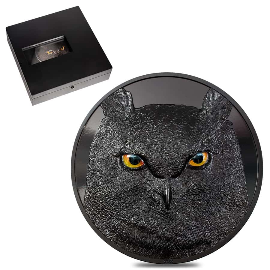 2022 1 Kilo Palau Silver Hunters By Night Eagle Owl Coin (Ultra High Relief) 2022 1 Kilo Palau Silver Hunters By Night Eagle Owl Coin (Ultra High Relief)