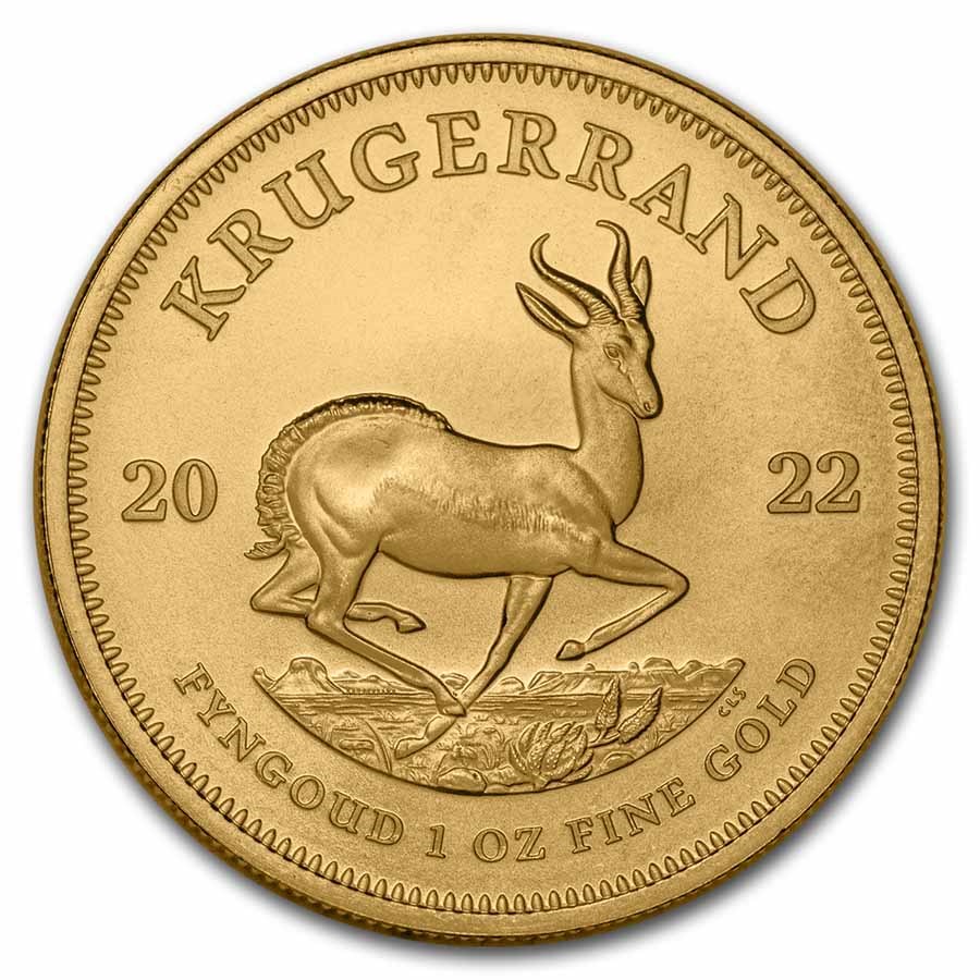2022 1 oz South African Gold Krugerrand Coin (BU) 2022 1 oz South African Gold Krugerrand Coin (BU)