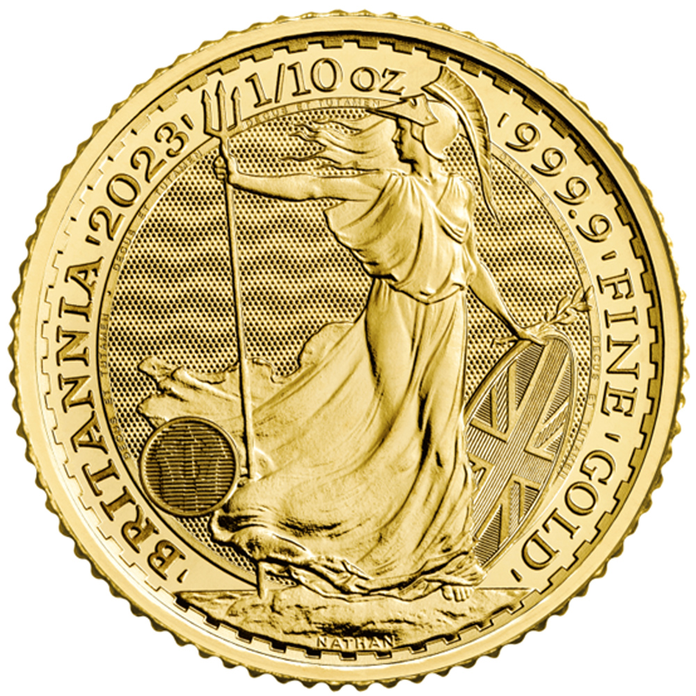 2022 1/10 oz British Gold Britannia Coin (BU) 2022 1/10 oz British Gold Britannia Coin (BU)