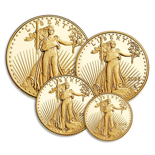 2022-W 4-Coin Proof American Gold Eagle Set (Box + CoA) 2022-W 4-Coin Proof American Gold Eagle Set (Box + CoA)