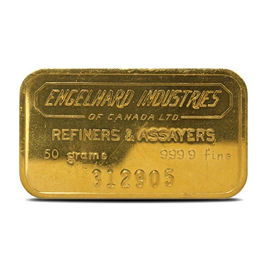 50 Gram Engelhard Gold Bar For Sale (Secondary Market) 50 Gram Engelhard Gold Bar For Sale (Secondary Market)