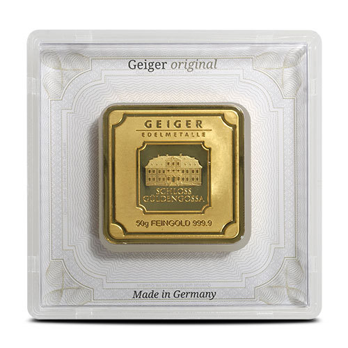 50 Gram Geiger Edelmetalle Square Gold Bar (New) 50 Gram Geiger Edelmetalle Square Gold Bar (New)