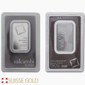 50 Gram Valcambi Platinum Bar For Sale