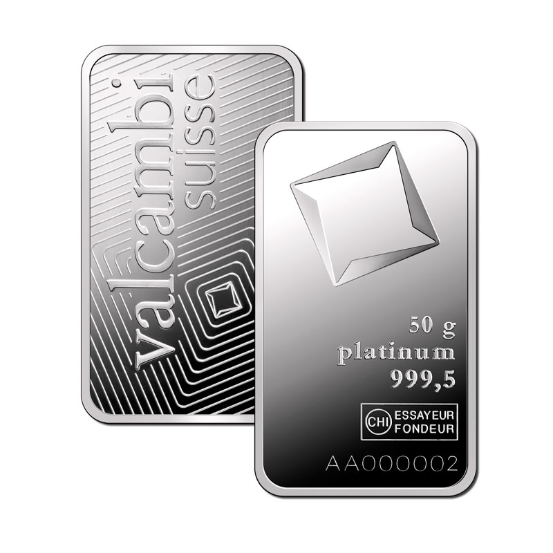 50 Gram Valcambi Platinum Bar For Sale 50 Gram Valcambi Platinum Bar For Sale