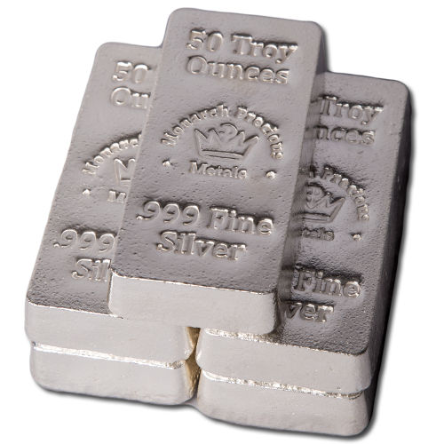 50 oz Monarch Hand Poured Stacker Silver Bar (New) 50 oz Monarch Hand Poured Stacker Silver Bar (New)