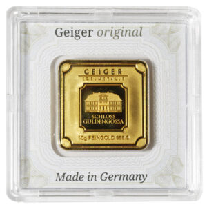 Buy 10 Gram Geiger Square Gold Bar (New w/ Assay) Buy 10 Gram Geiger Square Gold Bar (New w/ Assay)