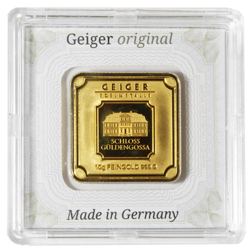 Buy 10 Gram Geiger Square Gold Bar (New w/ Assay)