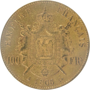Buy 100 Francs France Gold Coin – Napoleon III (Random Year, AU) Buy 100 Francs France Gold Coin – Napoleon III (Random Year, AU)