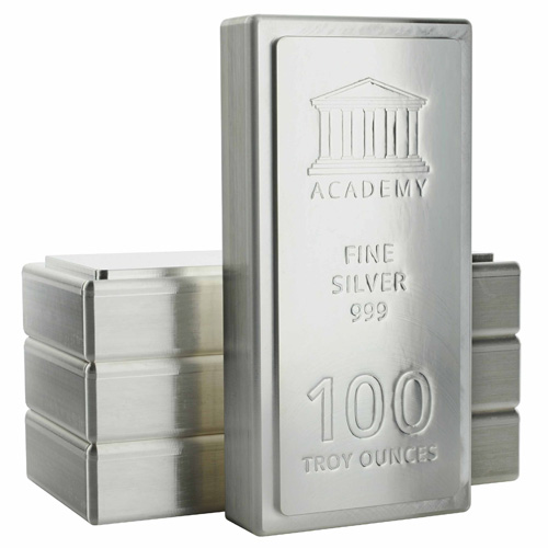 Buy 100 oz Academy Stacker Silver Bar (New) Buy 100 oz Academy Stacker Silver Bar (New)