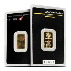 Buy 5 Gram Argor Heraeus Gold Bar (New in Assay) Buy 5 Gram Argor Heraeus Gold Bar (New in Assay)