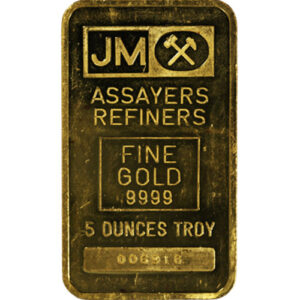 Buy 5 oz Johnson Matthey Gold Bar (Secondary Market) Buy 5 oz Johnson Matthey Gold Bar (Secondary Market)