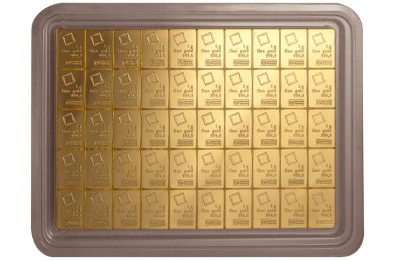 Buy 50 Gram Valcambi Gold CombiBar (50x1g, New w/ Assay) Buy 50 Gram Valcambi Gold CombiBar (50x1g, New w/ Assay)