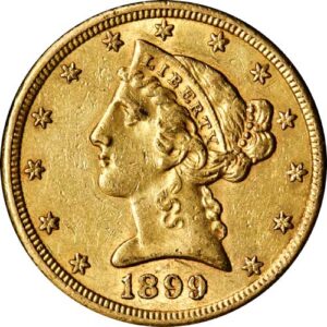 Buy Pre-33 $5 Liberty Gold Half Eagle Coin (1838-1899 Dates, XF+)