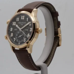 Patek Philippe Calatrava 5524 Travel Time Pilot Rose Gold / Brown Dial - With Box And Papers