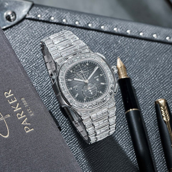 Patek Philippe Nautilus 5990 Time Travel 18K White Gold Gem Set Patek Philippe Nautilus 5990 Time Travel 18K White Gold Gem Set