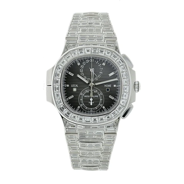 Patek Philippe Nautilus 5990 Time Travel 18K White Gold Gem Set Patek Philippe Nautilus 5990 Time Travel 18K White Gold Gem Set