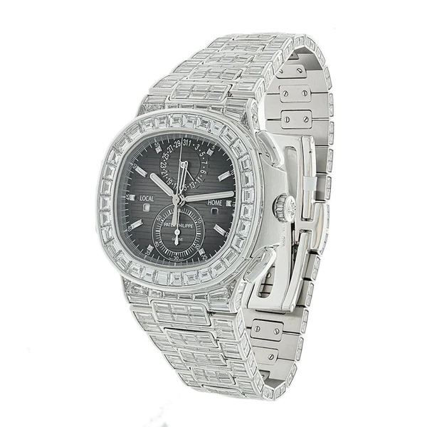 Patek Philippe Nautilus 5990 Time Travel 18K White Gold Gem Set Patek Philippe Nautilus 5990 Time Travel 18K White Gold Gem Set