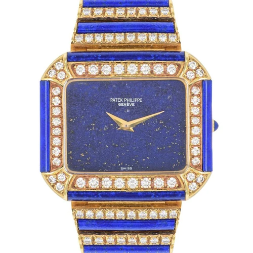 Patek Philippe Very Rare Cocktail Watch Yellow Gold Lapis & Diamond Set 4399/1 Patek Philippe Very Rare Cocktail Watch Yellow Gold Lapis & Diamond Set 4399/1