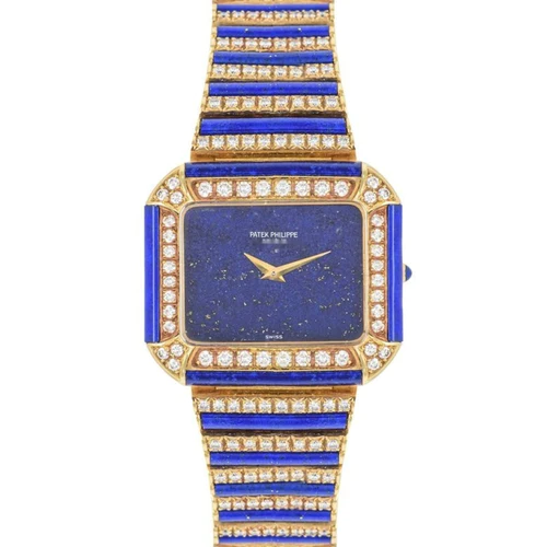 Patek Philippe Very Rare Cocktail Watch Yellow Gold Lapis & Diamond Set 4399/1 Patek Philippe Very Rare Cocktail Watch Yellow Gold Lapis & Diamond Set 4399/1