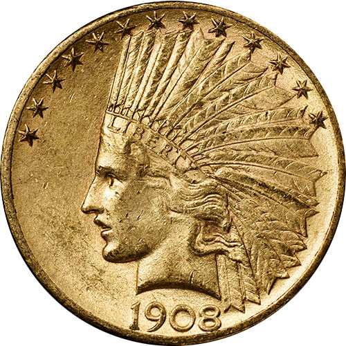 Pre-33 $10 Indian Gold Eagle 8-Coin Rare Date Set (1908-1916, XF+) Pre-33 $10 Indian Gold Eagle 8-Coin Rare Date Set (1908-1916, XF+)