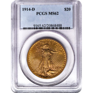 Pre-33 $20 Saint Gaudens Gold Double Eagle Coin MS62 (PCGS or NGC)